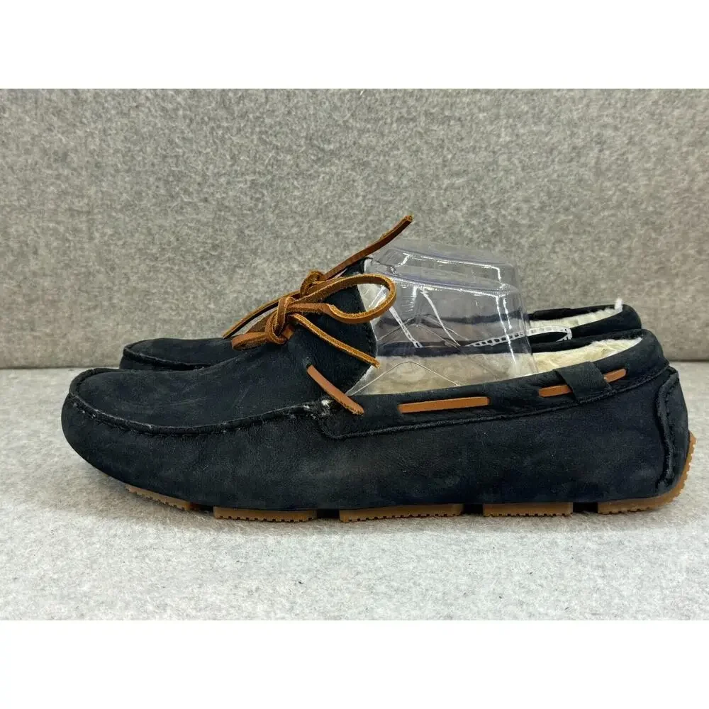 Rockport Rhyder Tie Slipper Moccasin Driver NAVY Suede Leather - Size 10M